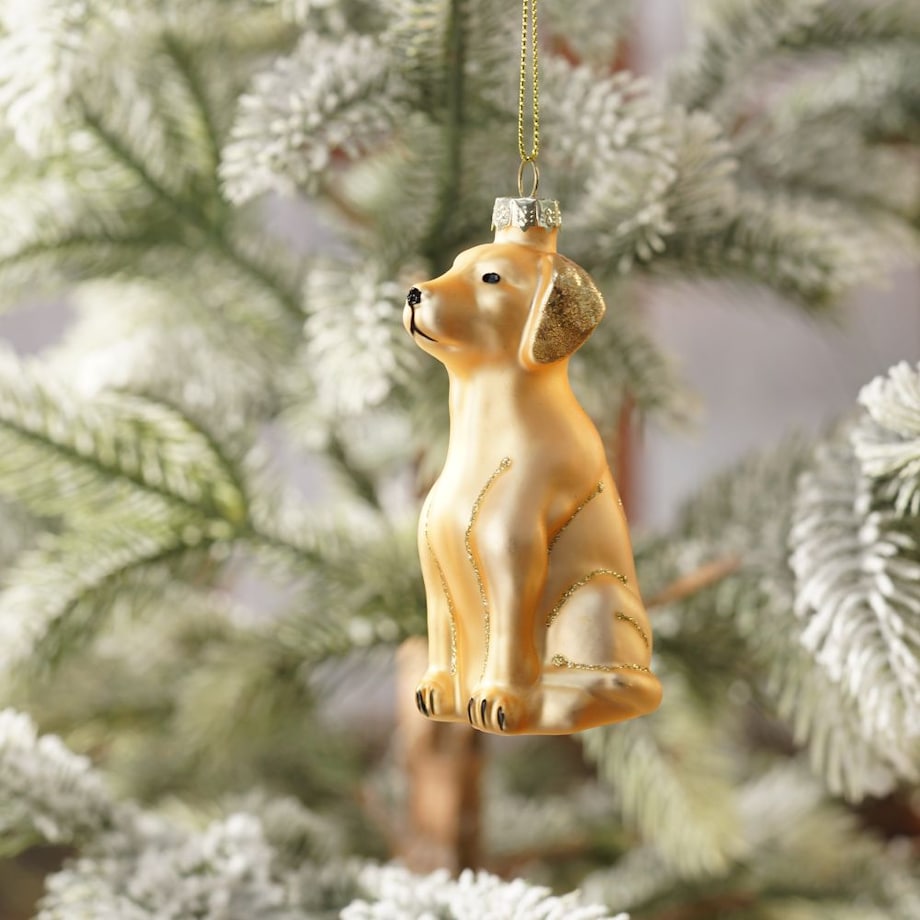 VILLA ITALIA Bombka szklana PIES złoty 10 cm