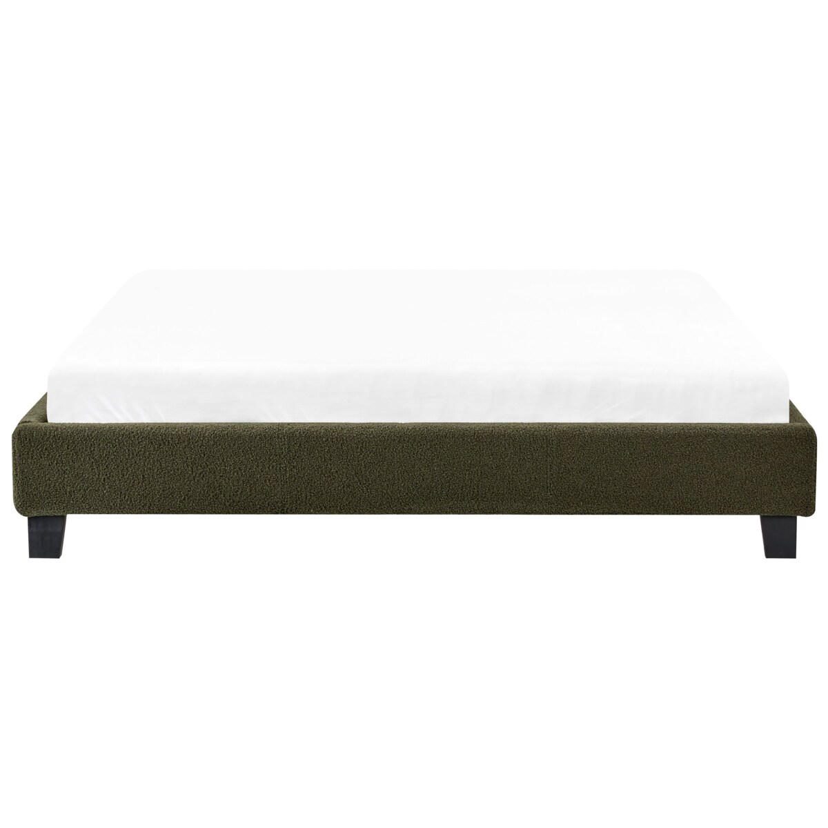 Łóżko bez zagłówka Boucle ROANNE 160 x 200 cm Ciemnozielony