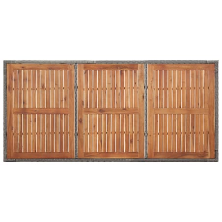 vidaXL Stół ogrodowy, szary, 200x150x74 cm, rattan PE i drewno akacji