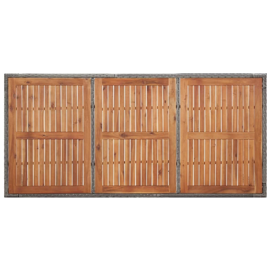 vidaXL Stół ogrodowy, szary, 200x150x74 cm, rattan PE i drewno akacji