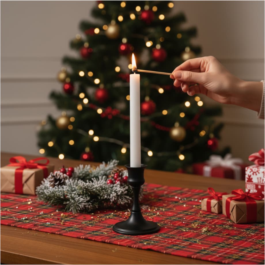 Świece Tradycyjne Proste Świąteczne Świeczki Do Kolacji Wigilijnej 2 Szt. Biała