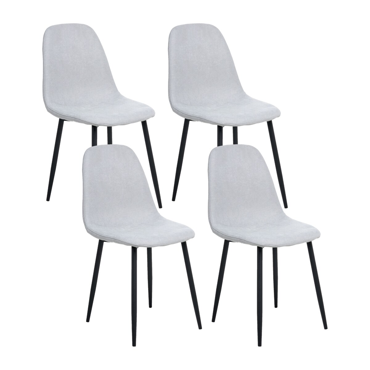 Zestaw 4 krzeseł do jadalni CRANDALL Jasnoszary