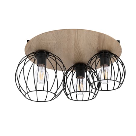 Lampa sufitowa Cyber 32356 druciak do przedpokoju czarny drewno