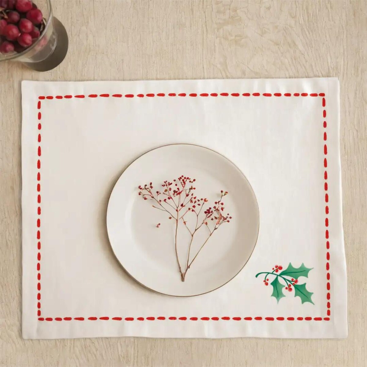 Podkładki świąteczne - Minimalistyczna jemioła