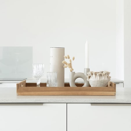 House Nordic Taca Christina z uchwytami, naturalny kolor drewna