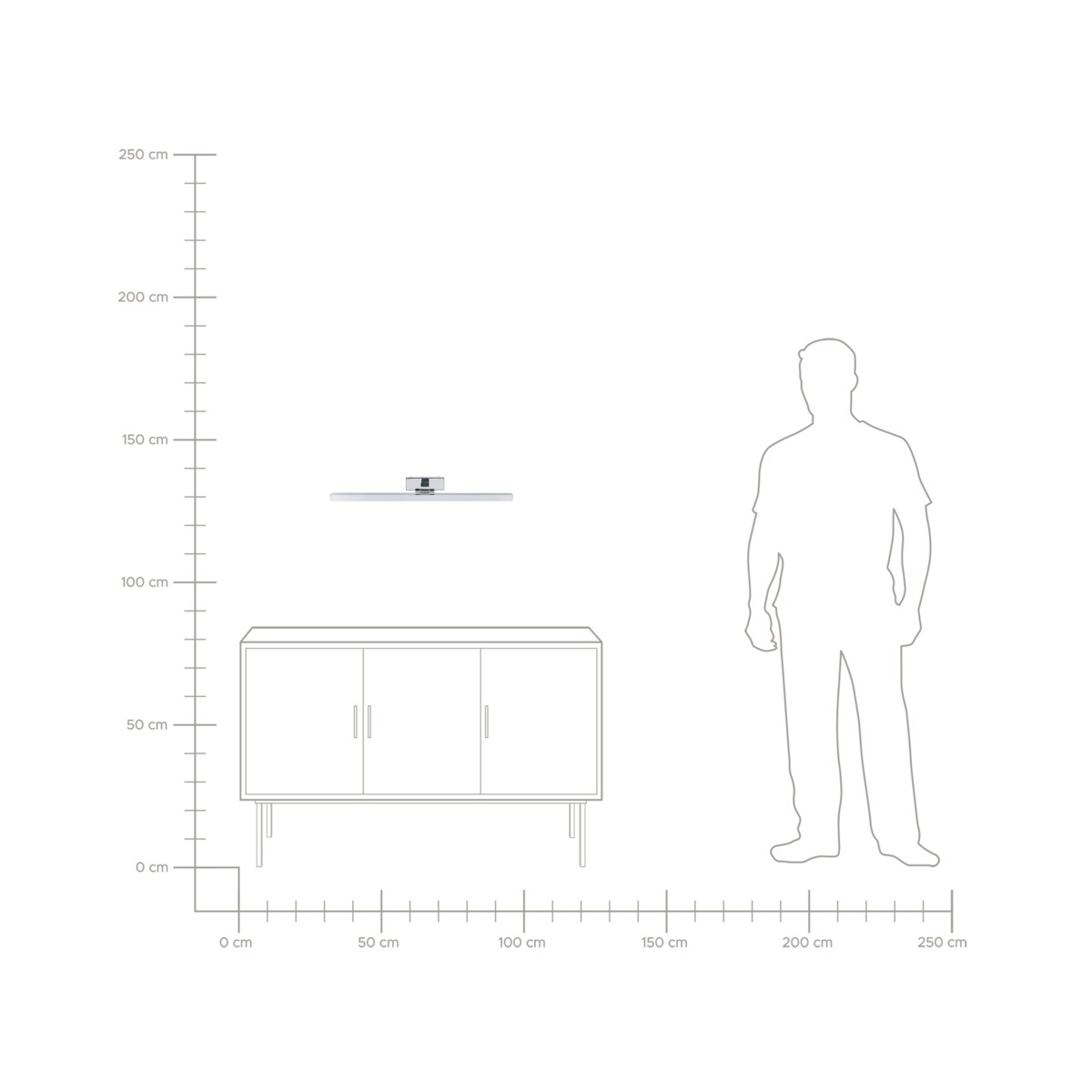 Kinkiet LED obrazowy/łazienkowy ARROS Metal Srebrny
