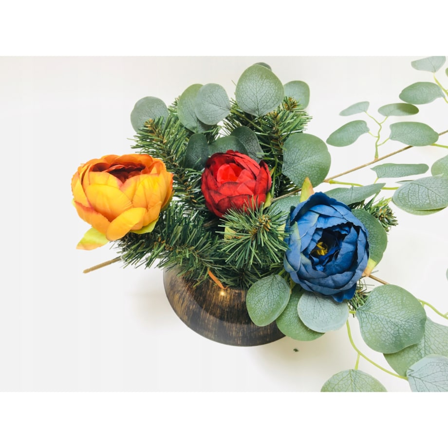 KWIATY sztuczne piwonia niebieska główka wyrobowa do stroika kompozycji