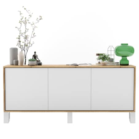 Komoda Loft Szafka RTV Industrialna Dąb Wotan Biały MAT 168 cm