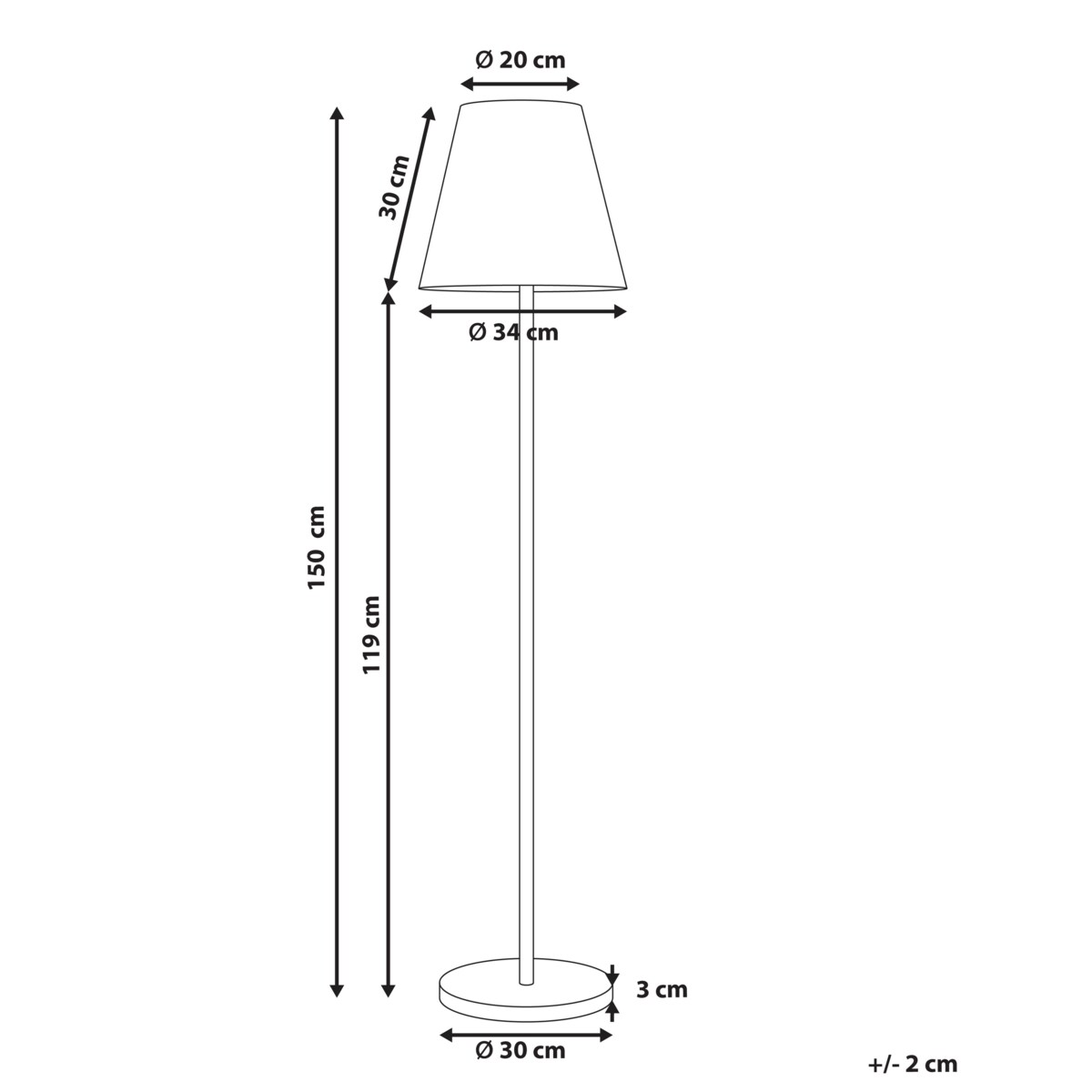 Lampa ogrodowa podłogowa LED FONESCA 150 cm Z pilotem Biały