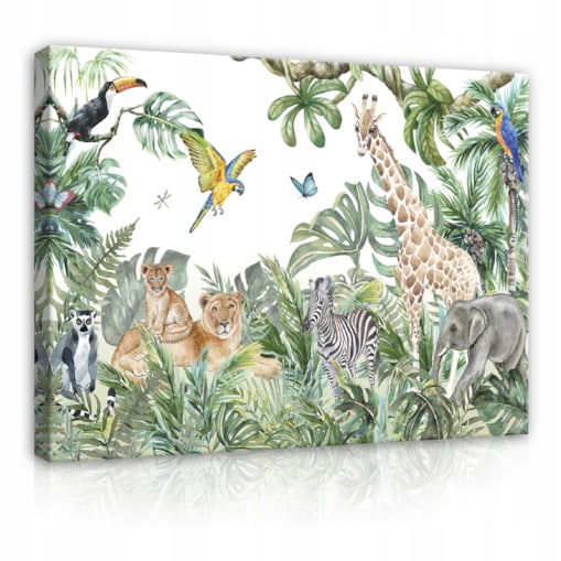 Obraz Do Pokoju Dziecka Na Płótnie Zwierzęta Dżungla 120x80