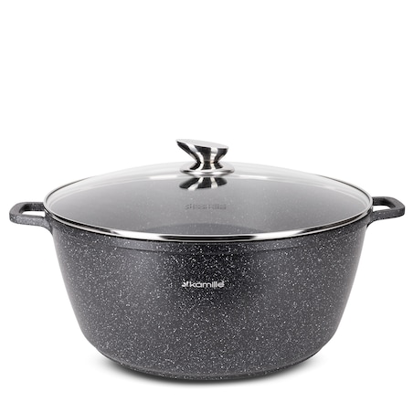 Duży garnek gar na indukcję marmurowy duży 13.5L z pokrywką KAMILLE