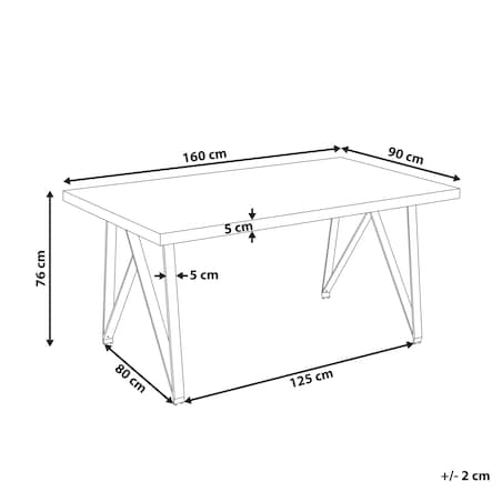 Stół do jadalni GRIEGER Biały marmur 160 cm 90 cm