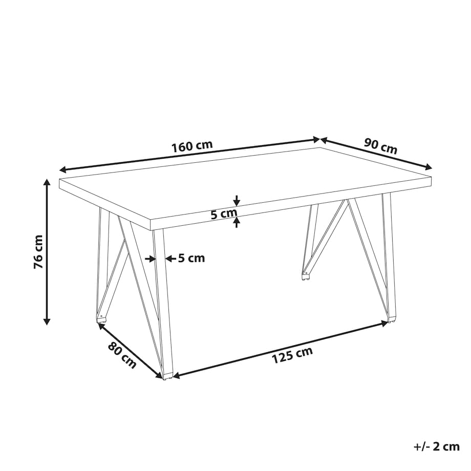 Stół do jadalni GRIEGER Biały marmur 160 cm 90 cm