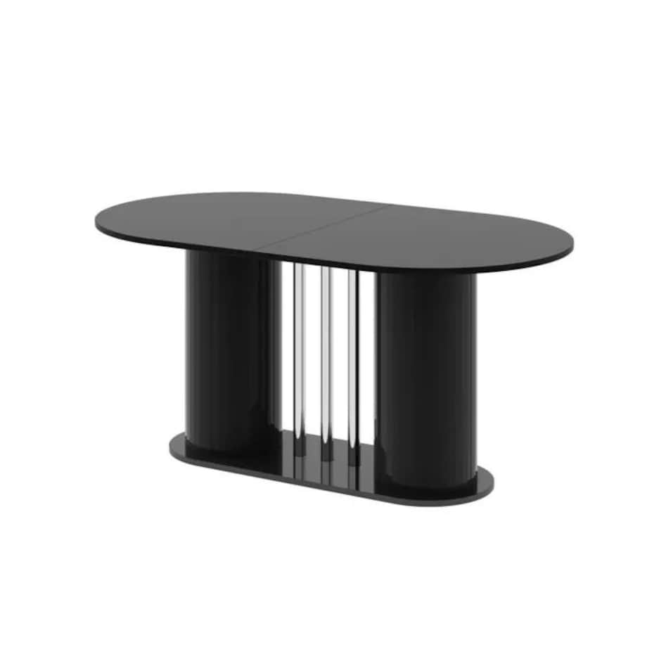 Stół rozkładany CESARO 160(208)x89 czarny połysk