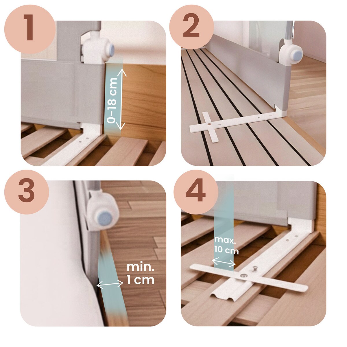 Barierka ochronna do łóżka bramka blokada Nukido 722800