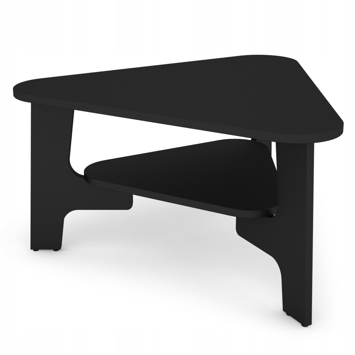 Stolik Kawowy Do Salonu TRIANGO Trójkątny Czarny Minimalistyczny Loft 80cm