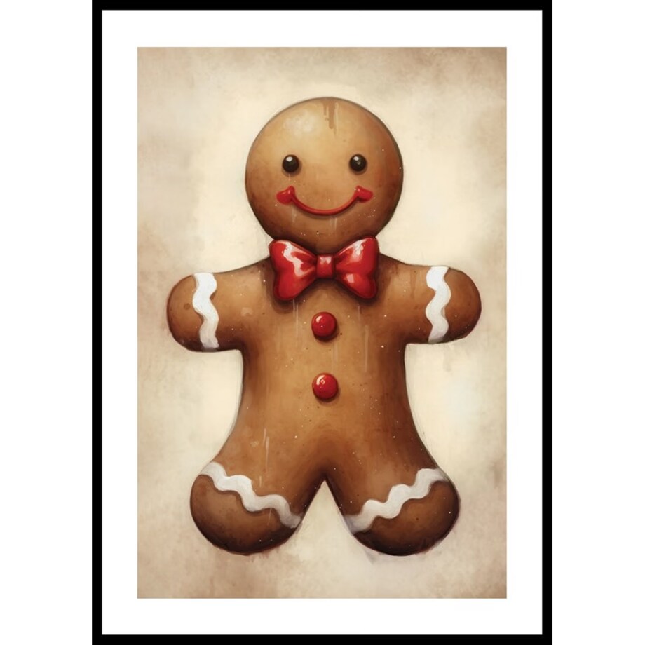 Poster Story, Plakat, Obraz - Wesoły Piernik Świąteczny, wymiary 50 x 70 cm