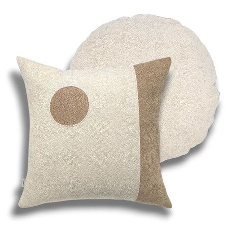 Minimalistyczne poduszki dekoracyjne - kremowy zestaw Ronda