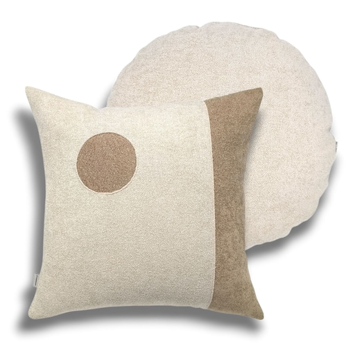 Minimalistyczne poduszki dekoracyjne - kremowy zestaw Ronda