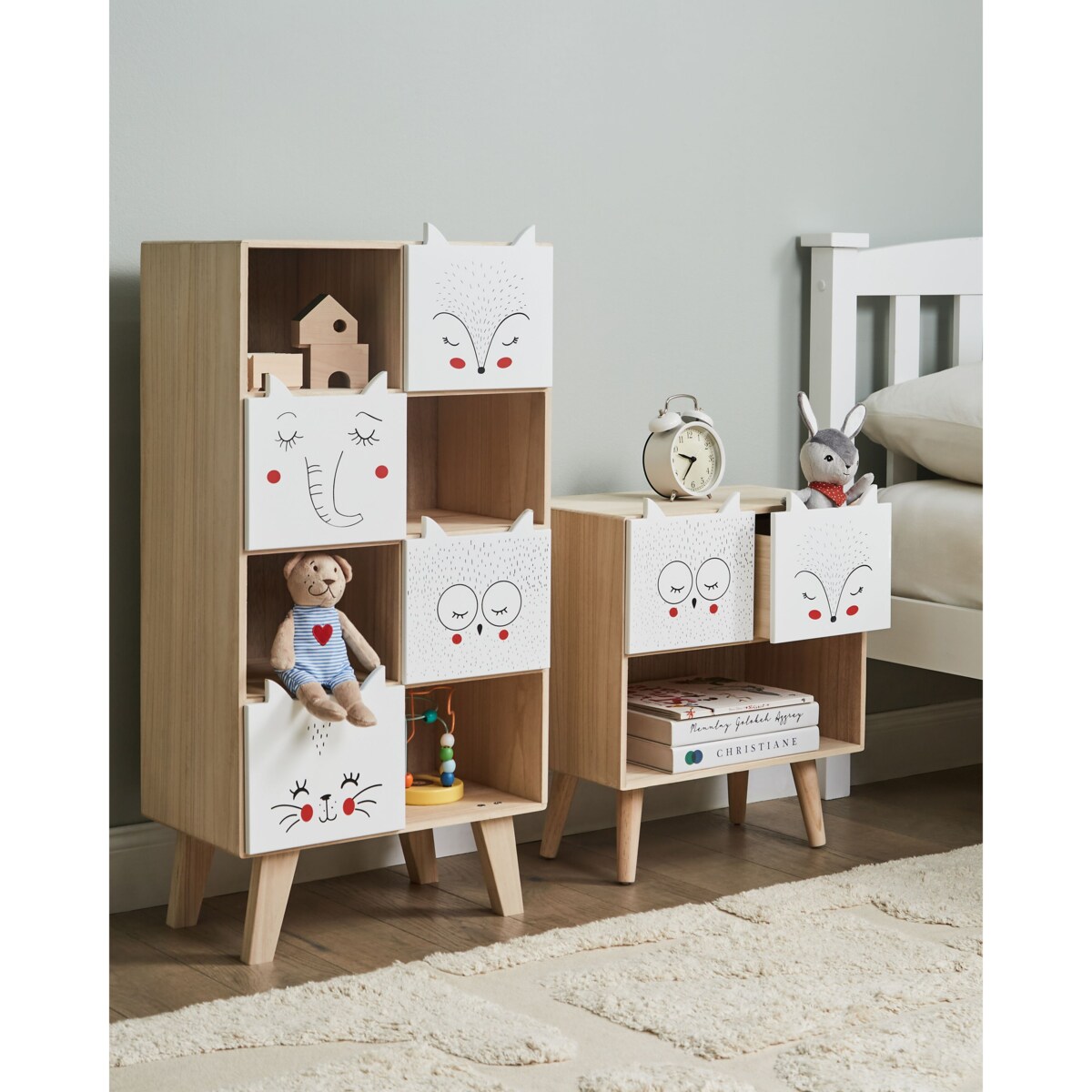 Regał 4 półki jasne drewno TUPELO