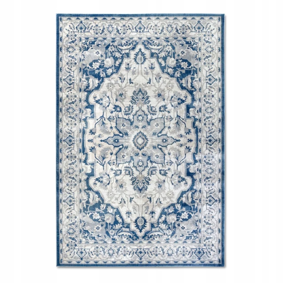 Dywan tradycyjny do salonu 200x280cm,klasyczny kremowo niebieski wzór
