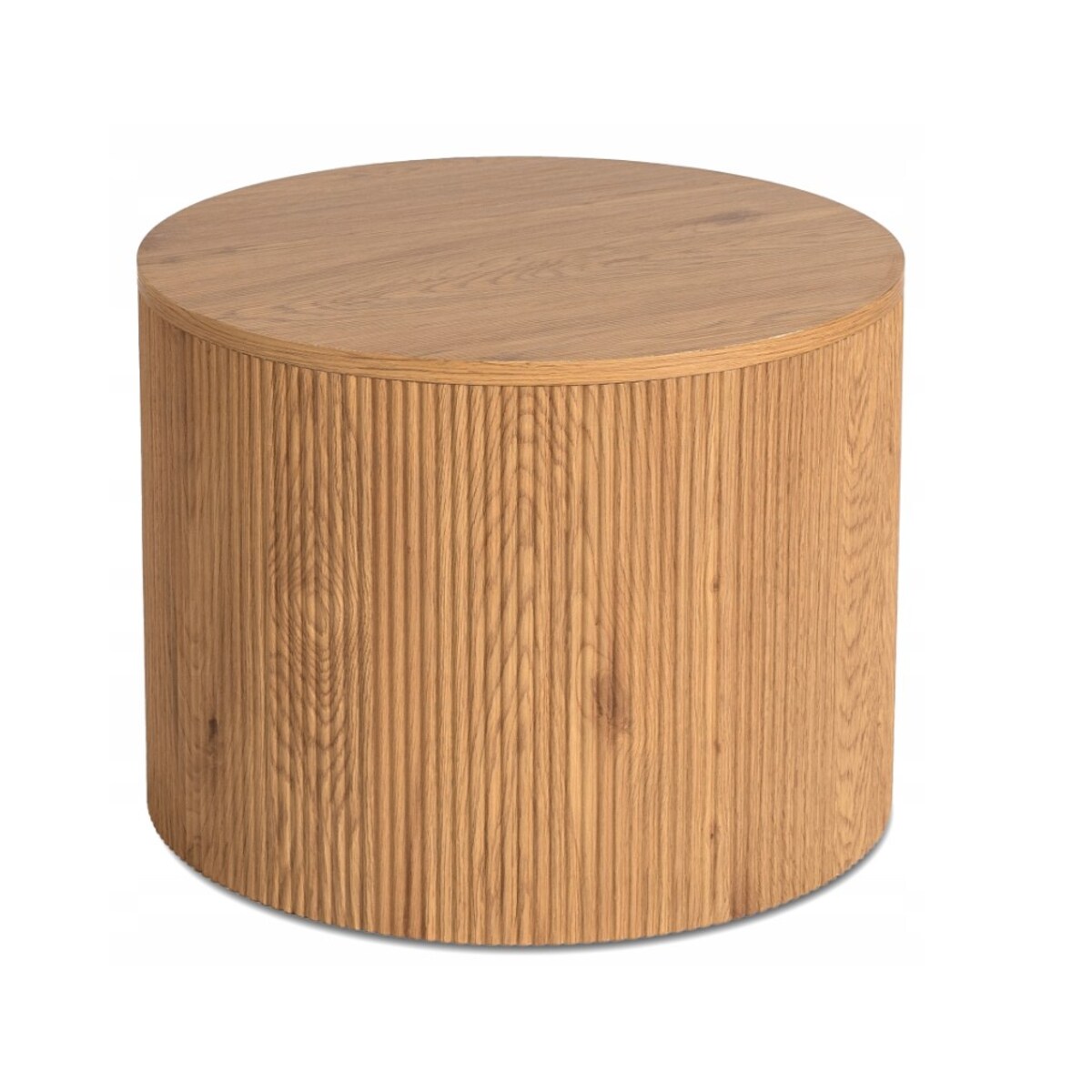 Stolik Kawowy Okrągły Loft Mały Dąb Lamel Nowoczesny Okrągła Ława CLOVER