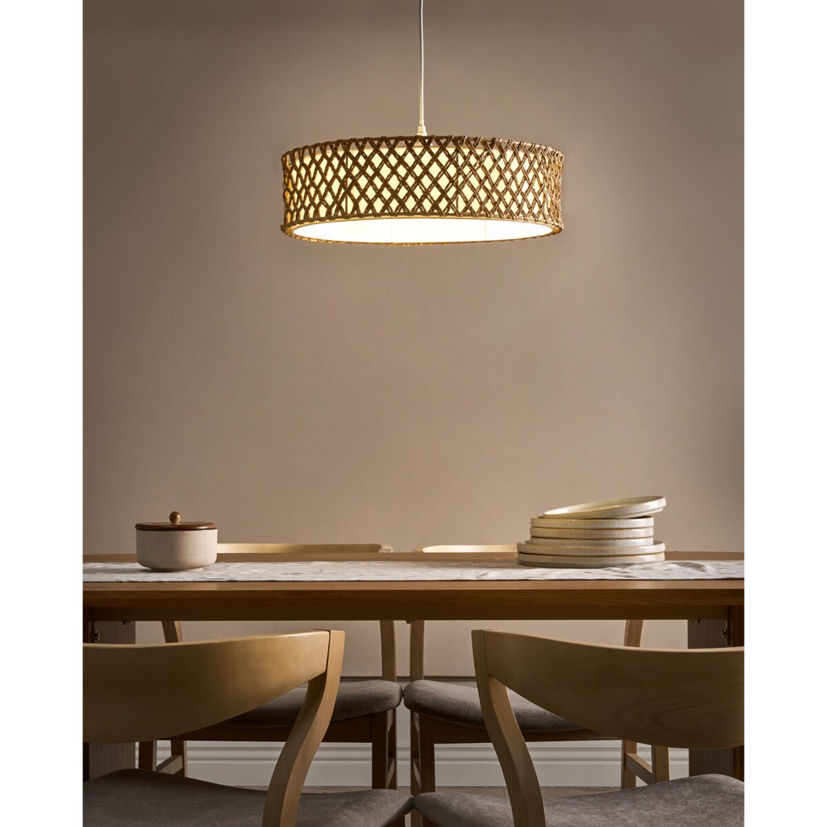 Lampa wisząca BLONDIN Papierowa plecionka Naturalny