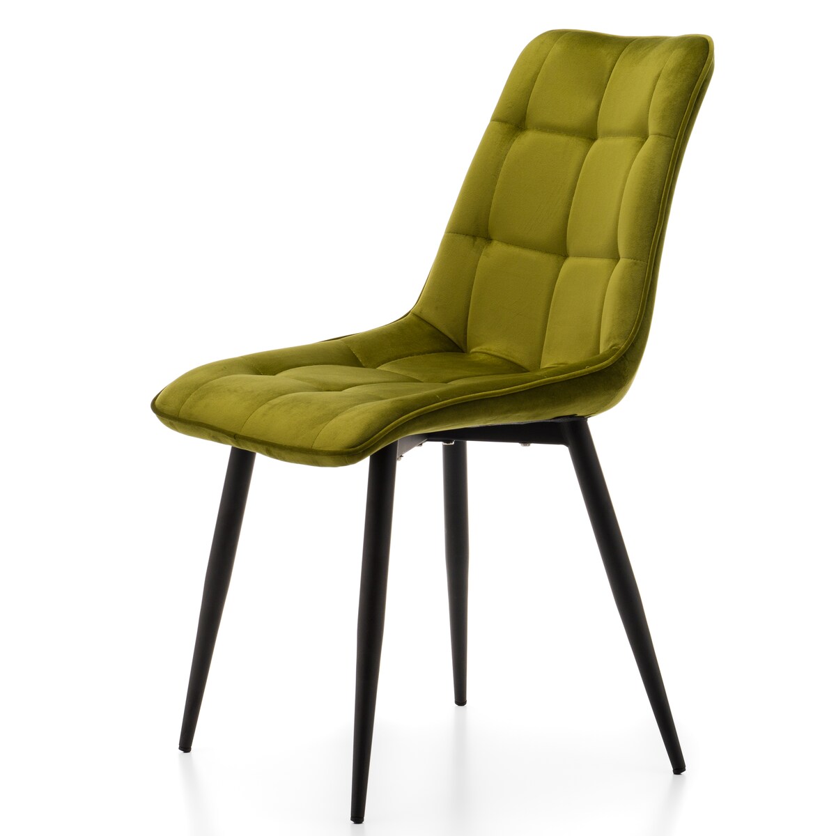 Krzesło tapicerowane welurowe CHIC velvet oliwkowy do salonu jadalni