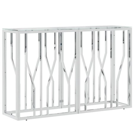 vidaXL Stolik konsolowy, 110x30x70 cm, stal nierdzewna i szkło