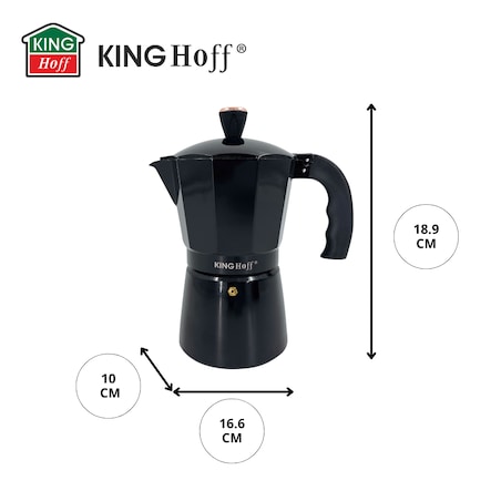 Kawiarka espresso Kafeterka ciśnieniowa indukcja KINGHOFF 300ml 6 filiżanek