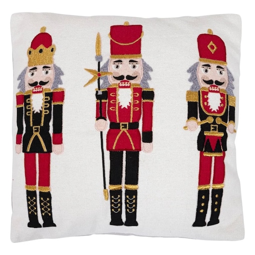 Poduszka świąteczna z Dziadkami do Orzechów, 45x45 cm