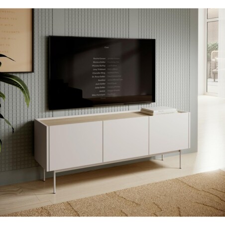 SZAFKA RTV Cashmer 3 SZAFKI metalowe nogi beżowa