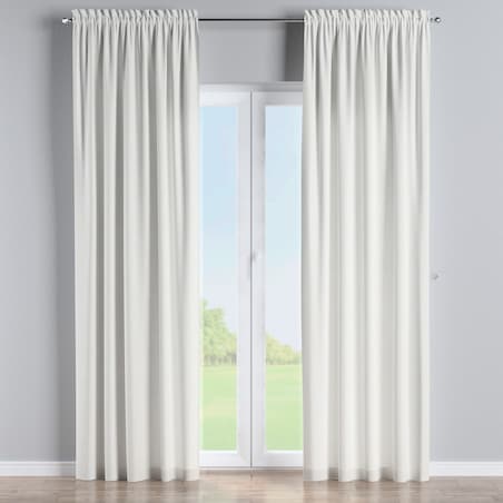 Zasłona na kanale z grzywką 1 szt. 130x245 śmietankowa biel, listki