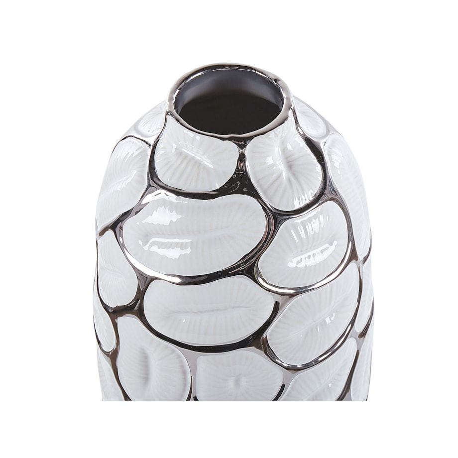 Wazon dekoracyjny ceramiczny 34 cm biały CENABUM