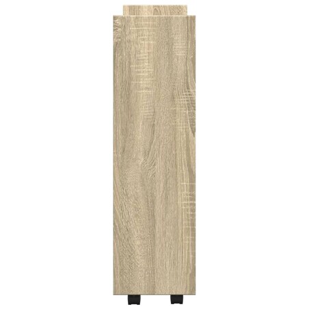 vidaXL Wąski wózek pomocniczy, 3-poziomowy, dąb sonoma