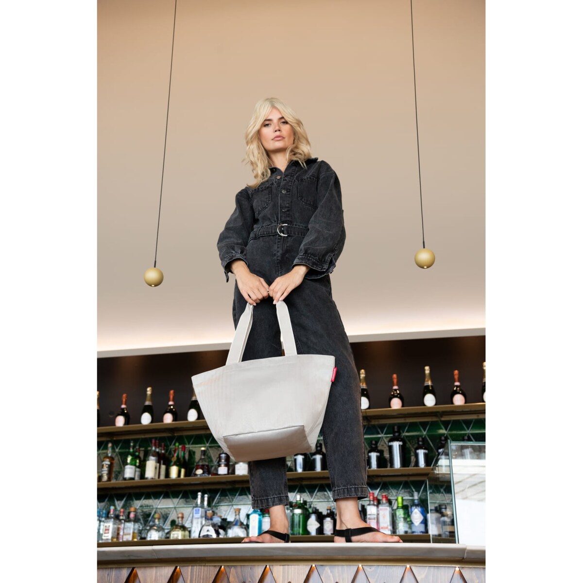 Torba SHOPPER M, herringbone sand