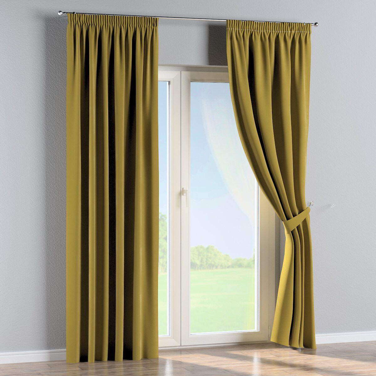 Zasłona na taśmie marszczącej 1 szt. 130x260 oliwkowy zielony