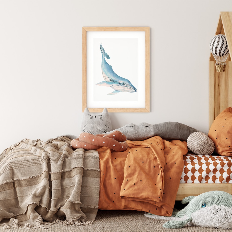 Plakat dla dzieci Wieloryb 20x30