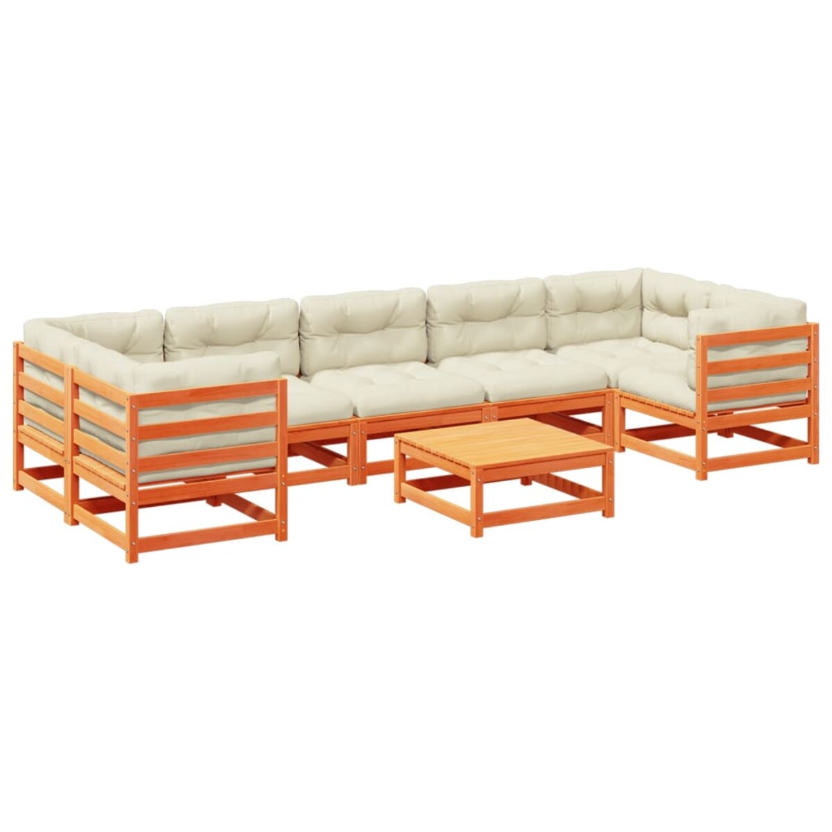 vidaXL 8-cz. zestaw wypoczynkowy do ogrodu, z poduszkami, woskowy brąz