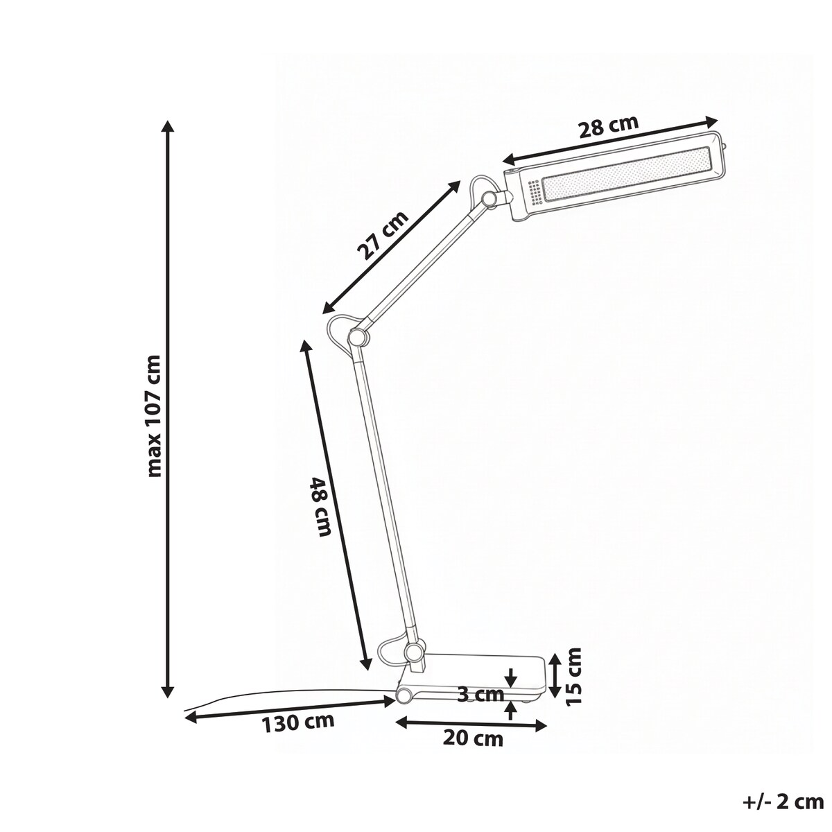 Lampa biurkowa LED AQUILA Ze ściemniaczem Srebrny