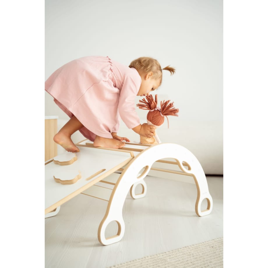 MAŁY bujak montessori z uchwytami + MAŁA zjeżdżalnia CHMURKI