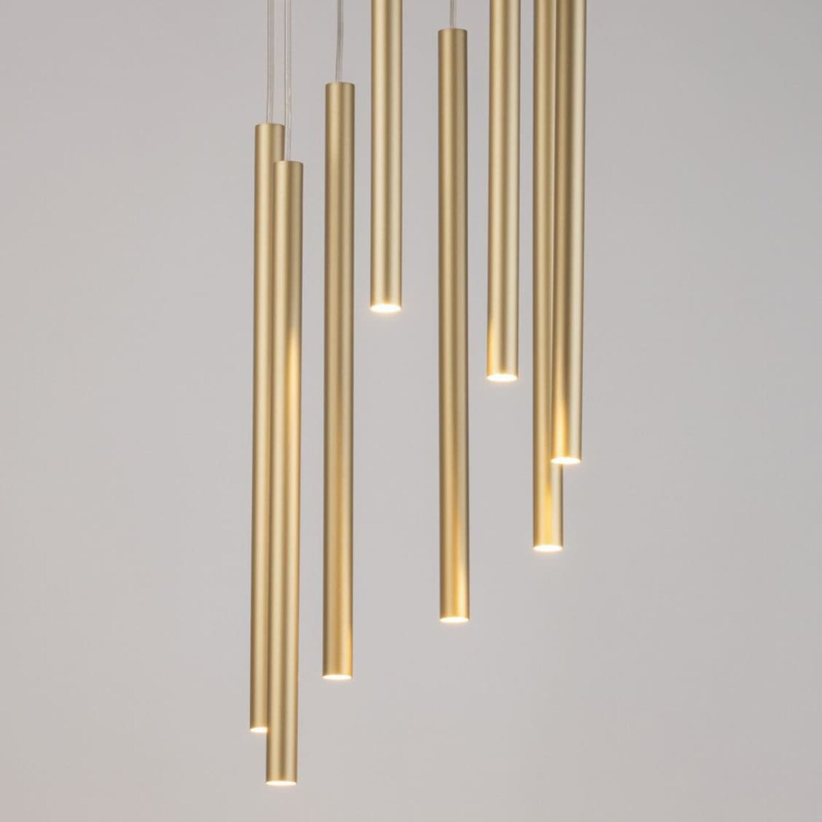 Lampa wisząca salonowa Sopel 33630 Sigma okrągła tuby metalowa złota