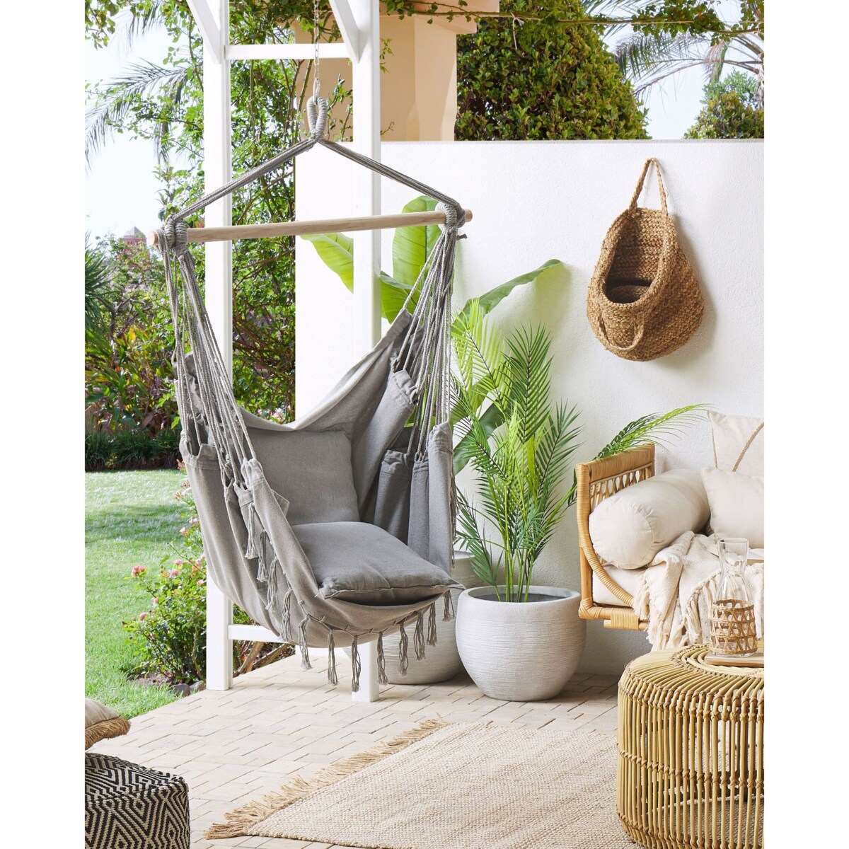 Fotel wiszący BONEA Bawełna Jasnoszary