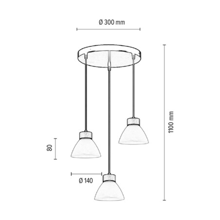 Drewniana Lampa Wisząca BRITOP Lighting 3xE27 Max.40W Dąb Olejowany FSC z Białym Szkłem i Akcentem Czerni, 1 szt.