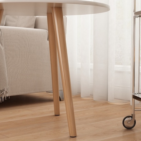 Stolik kawowy mały okrągły drewniany loft skandynawski ława stół salonu