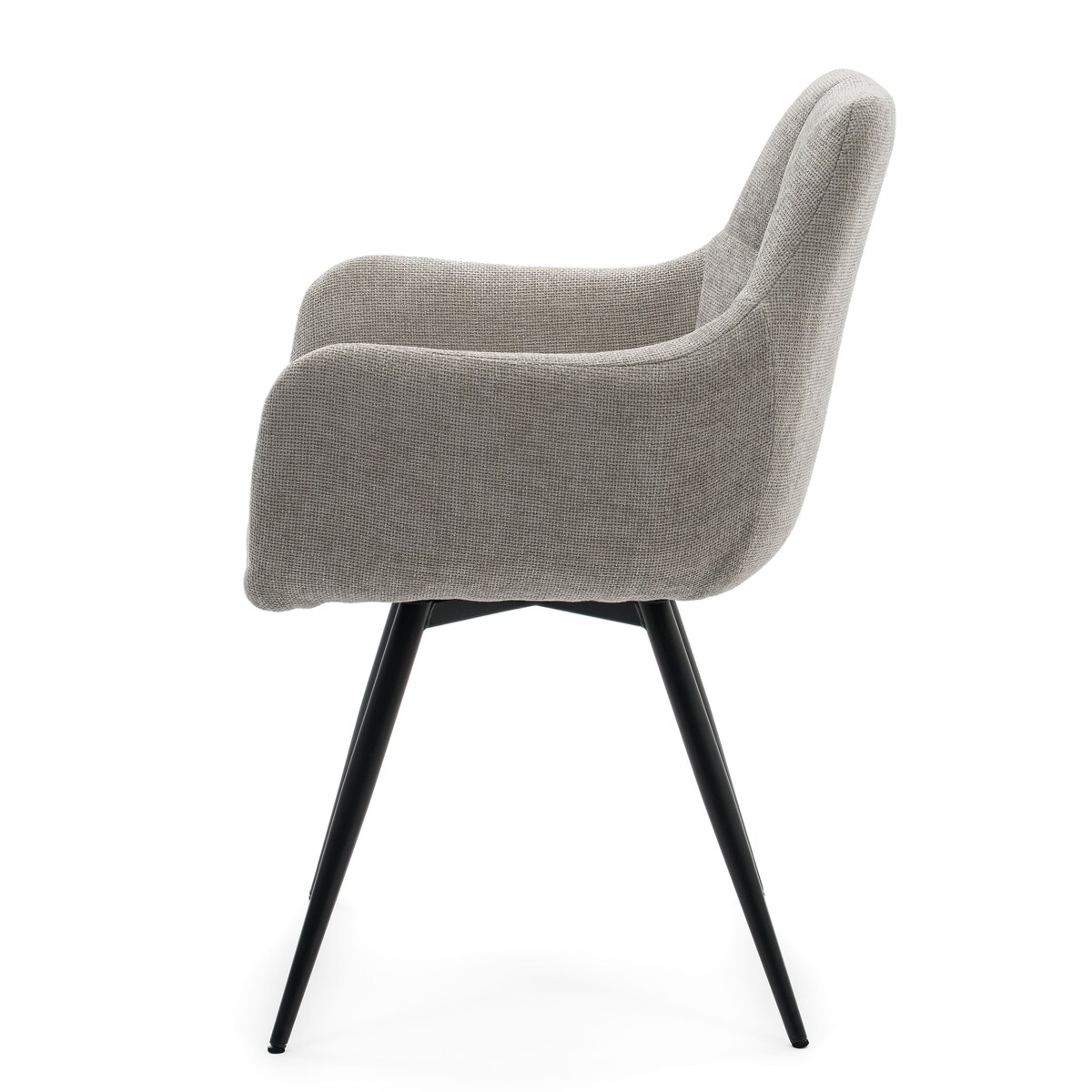 Krzesło tapicerowane obrotowe szenilowe do salonu LUGANO jasnoszare