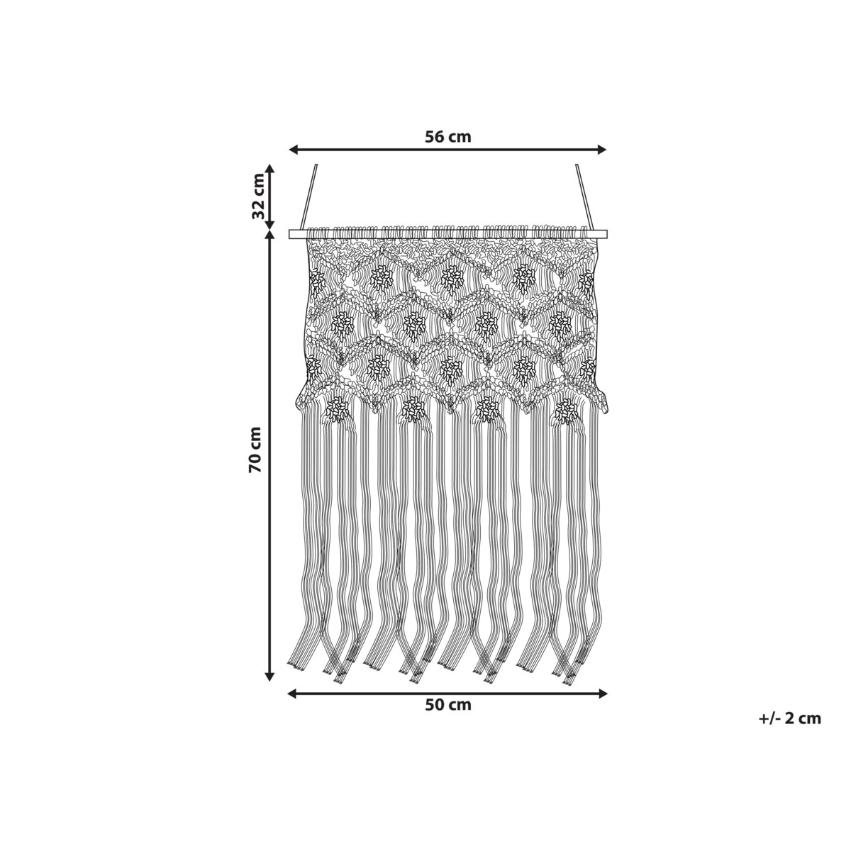 Dekoracja ścienna makrama bawełniana beżowa KALERI