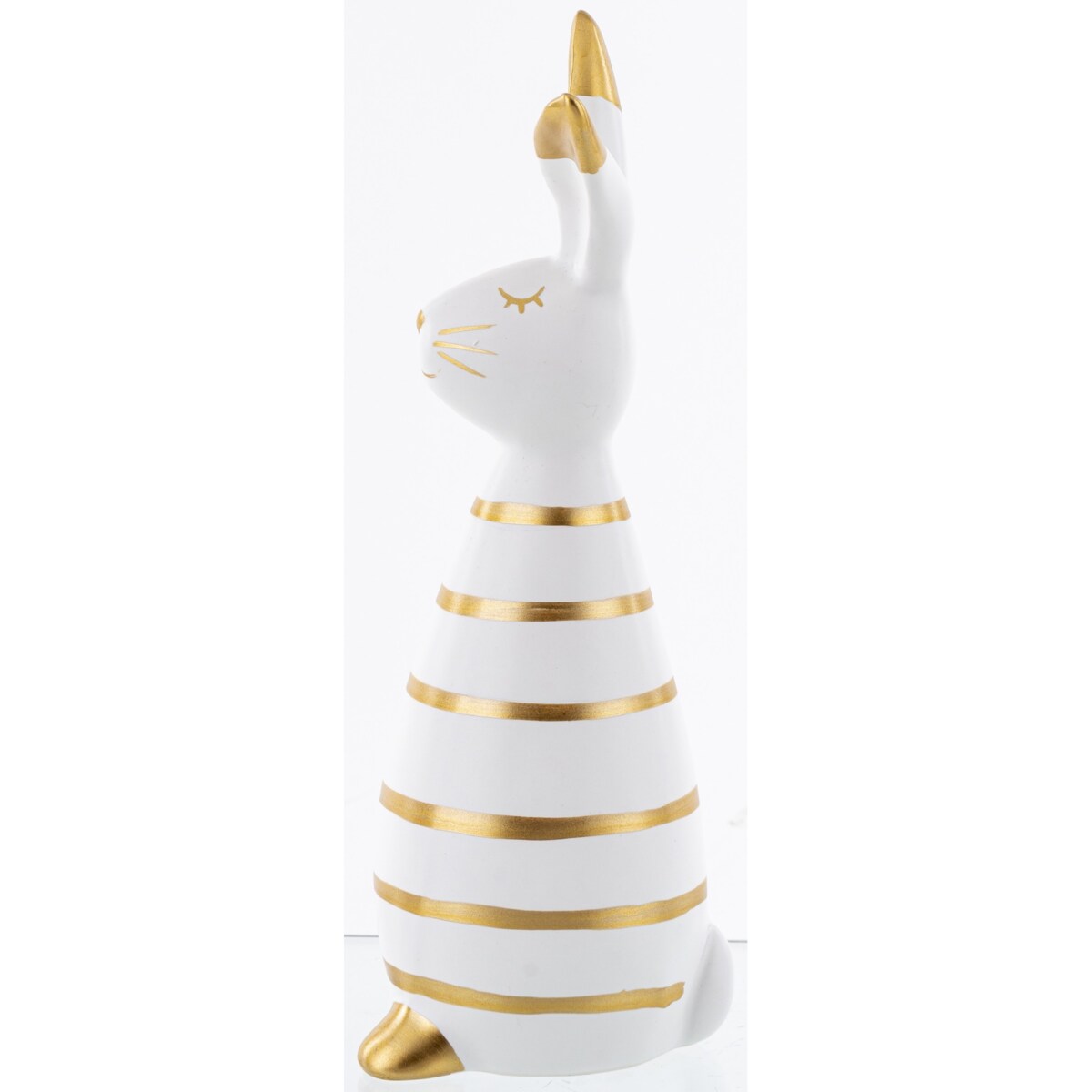 Dekoracja - królik dolomitowy w złote paski 26x10x9 cm