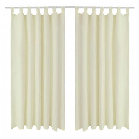 Kremowe atłasowe zasłony z pętelkami 2 szt. 140 x 245 cm