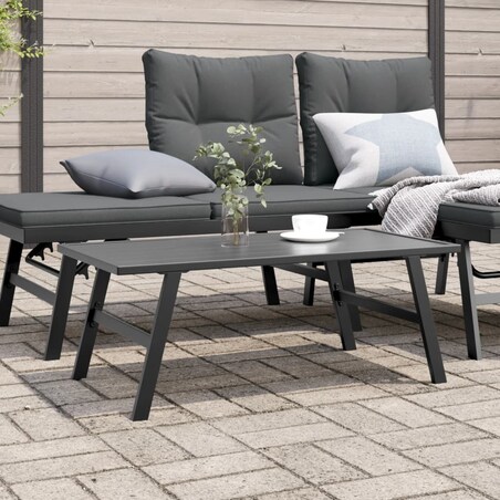 vidaXL Stolik kawowy do ogrodu, czarny, 90x45x35 cm, malowana stal